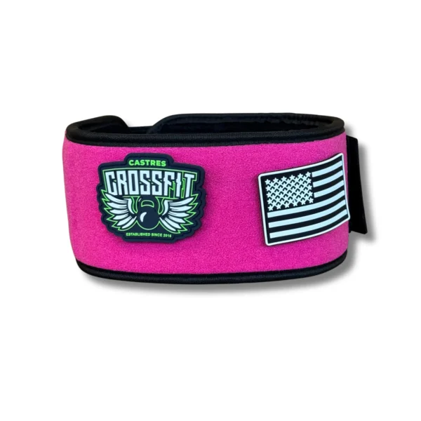 Ceinture Haltérophilie Crossfit Pink Velcro Reborn